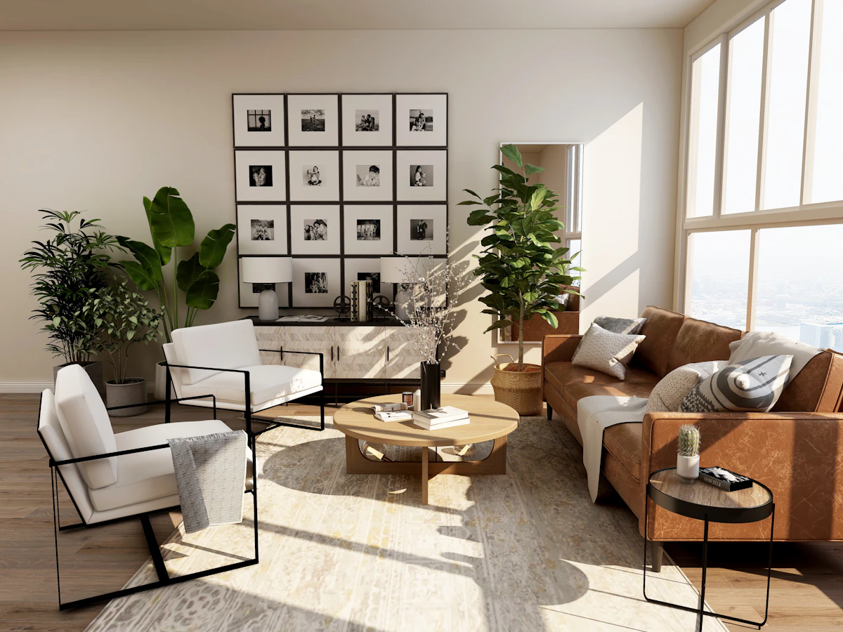 Sala residencial luminosa